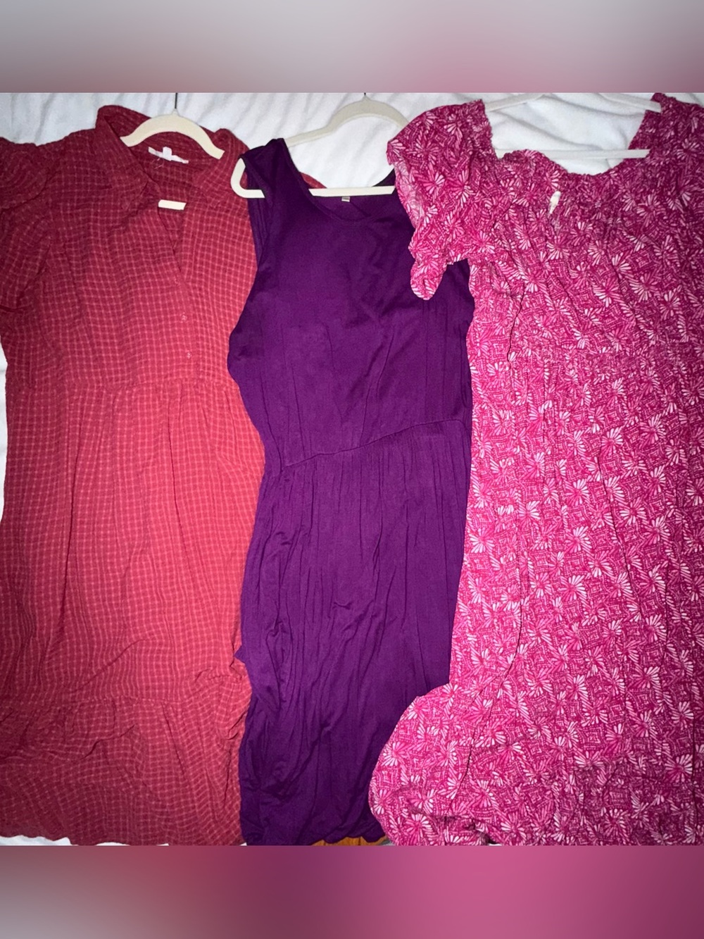 Bundle of Three Women's Dresses - Purple & Pink Tones